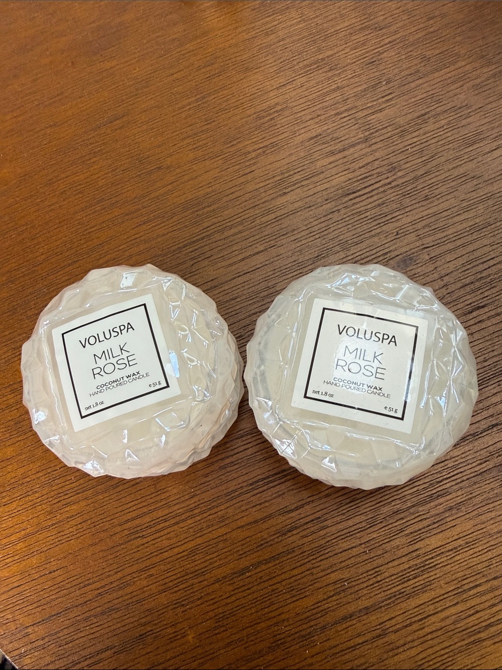 Voluspa Milk Rose Travel Candle Pair - Cream